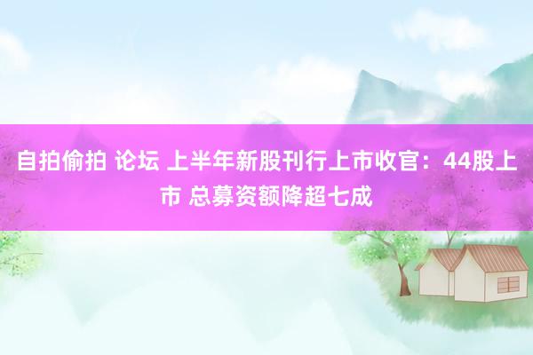 自拍偷拍 论坛 上半年新股刊行上市收官：44股上市 总募资额降超七成