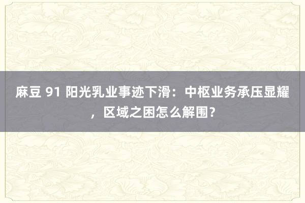 麻豆 91 阳光乳业事迹下滑：中枢业务承压显耀，区域之困怎么解围？