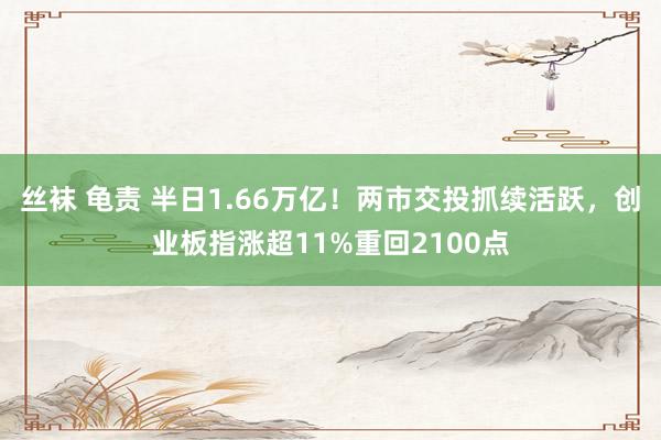 丝袜 龟责 半日1.66万亿！两市交投抓续活跃，创业板指涨超11%重回2100点