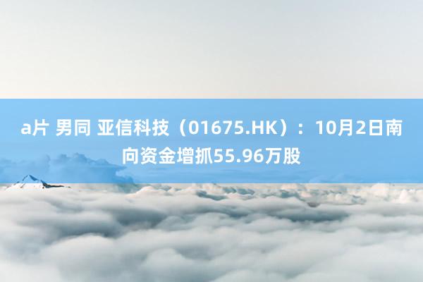 a片 男同 亚信科技（01675.HK）：10月2日南向资金增抓55.96万股