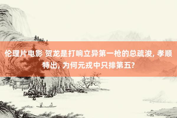 伦理片电影 贺龙是打响立异第一枪的总疏浚， 孝顺特出， 为何元戎中只排第五?