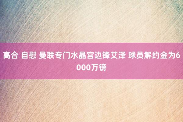 高合 自慰 曼联专门水晶宫边锋艾泽 球员解约金为6000万镑