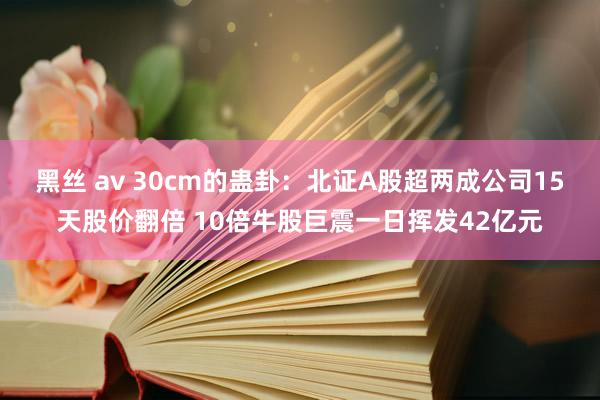 黑丝 av 30cm的蛊卦：北证A股超两成公司15天股价翻倍 10倍牛股巨震一日挥发42亿元