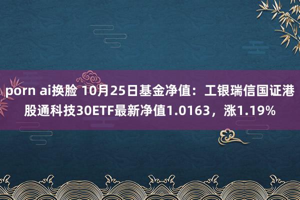 porn ai换脸 10月25日基金净值：工银瑞信国证港股通科技30ETF最新净值1.0163，涨1.19%