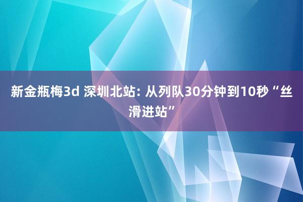 新金瓶梅3d 深圳北站: 从列队30分钟到10秒“丝滑进站”