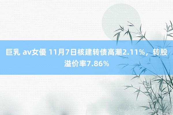 巨乳 av女優 11月7日核建转债高潮2.11%，转股溢价率7.86%