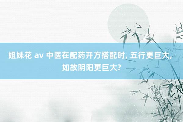 姐妹花 av 中医在配药开方搭配时， 五行更巨大， 如故阴阳更巨大?