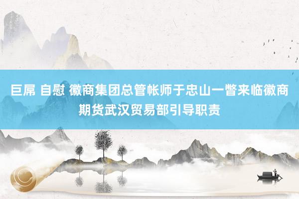 巨屌 自慰 徽商集团总管帐师于忠山一瞥来临徽商期货武汉贸易部引导职责