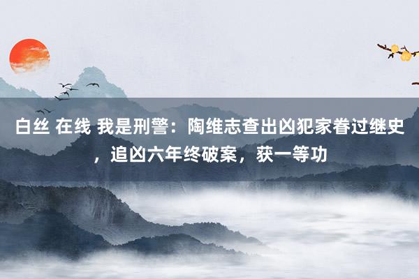 白丝 在线 我是刑警：陶维志查出凶犯家眷过继史，追凶六年终破案，获一等功