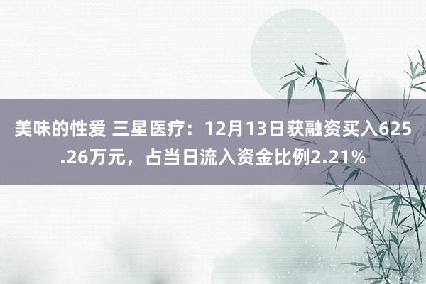 美味的性爱 三星医疗：12月13日获融资买入625.26万元，占当日流入资金比例2.21%