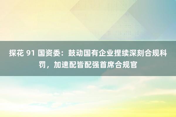 探花 91 国资委：鼓动国有企业捏续深刻合规科罚，加速配皆配强首席合规官