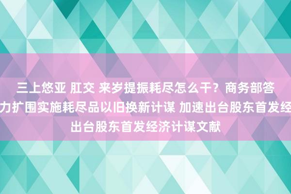 三上悠亚 肛交 来岁提振耗尽怎么干？商务部答每经问：加力扩围实施耗尽品以旧换新计谋 加速出台股东首发经济计谋文献