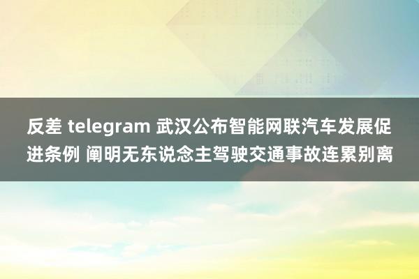 反差 telegram 武汉公布智能网联汽车发展促进条例 阐明无东说念主驾驶交通事故连累别离