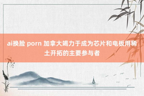 ai换脸 porn 加拿大竭力于成为芯片和电板用稀土开拓的主要参与者