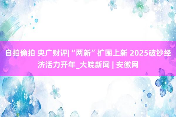 自拍偷拍 央广财评|“两新”扩围上新 2025破钞经济活力开年_大皖新闻 | 安徽网