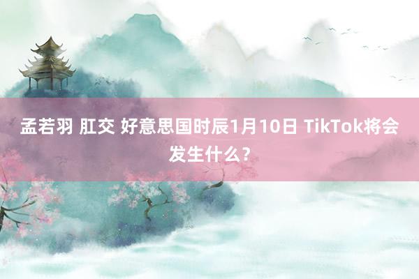 孟若羽 肛交 好意思国时辰1月10日 TikTok将会发生什么？