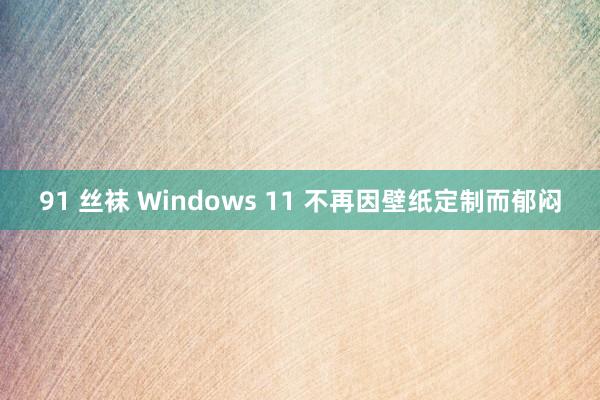91 丝袜 Windows 11 不再因壁纸定制而郁闷